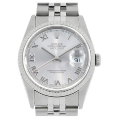 Rolex Datejust 16234 F-Series, Gray Roman Dial, Men's Watch, Stainless Steel