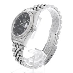 Rolex Datejust 16234 Men's Used Watch, Black Dial, Y Serial, Stainless Steel
