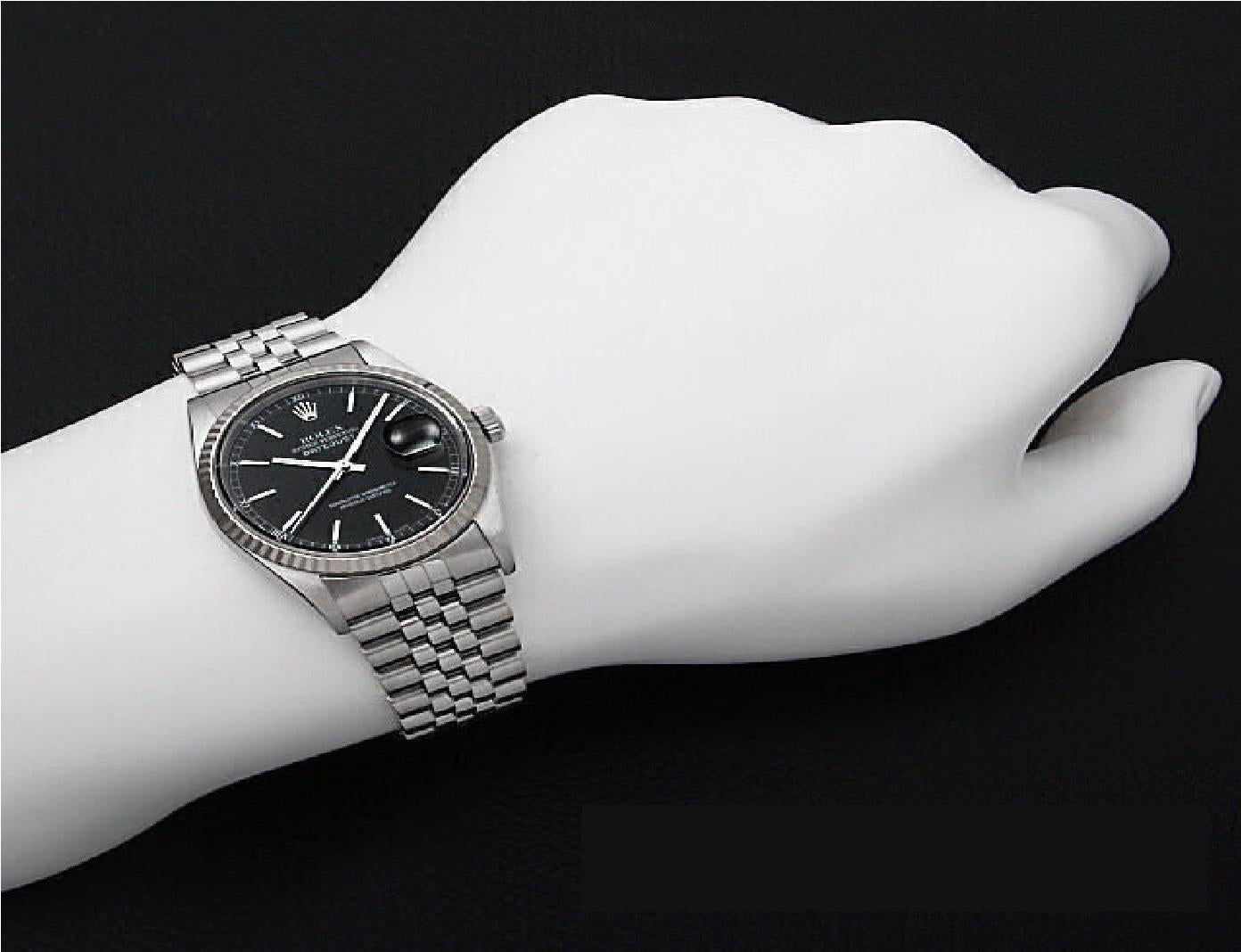 Rolex Datejust 16234 Men's Used Watch, Black Dial, Y Serial, Stainless Steel 1