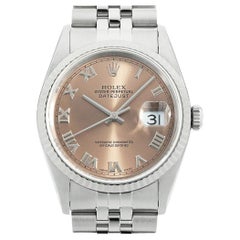 Rolex Datejust 16234 Men's Used Watch, Pink Roman Dial, T Series, Elegant Style