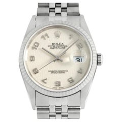 Vintage Rolex Datejust 16234 Men's Watch - Ivory Carved Dial, P Serial, Pre-Owned