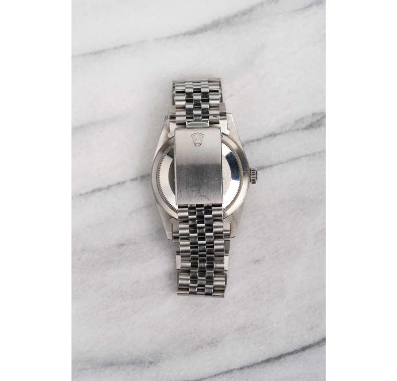 Rolex Datejust 16234 Patina Diamond Dial Watch in Stainless steel case, 1990s In Good Condition For Sale In New York, NY