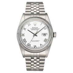 Rolex Datejust 16234 Roman White Dial Mens Watch
