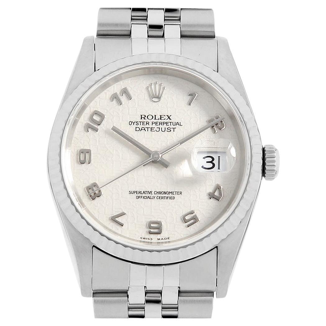 Rolex Datejust 16234 White Arabic Dial, P Serial, PreOwned Men's Watch