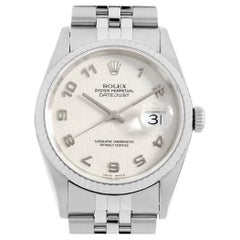 Rolex Datejust 16234 White Arabic Dial, P Serial, Pre-Owned Men's Watch