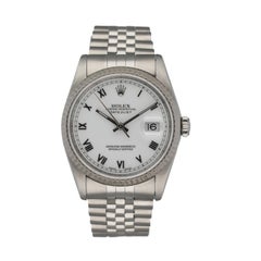 Rolex Montre Datejust 16234 à cadran blanc pour hommes