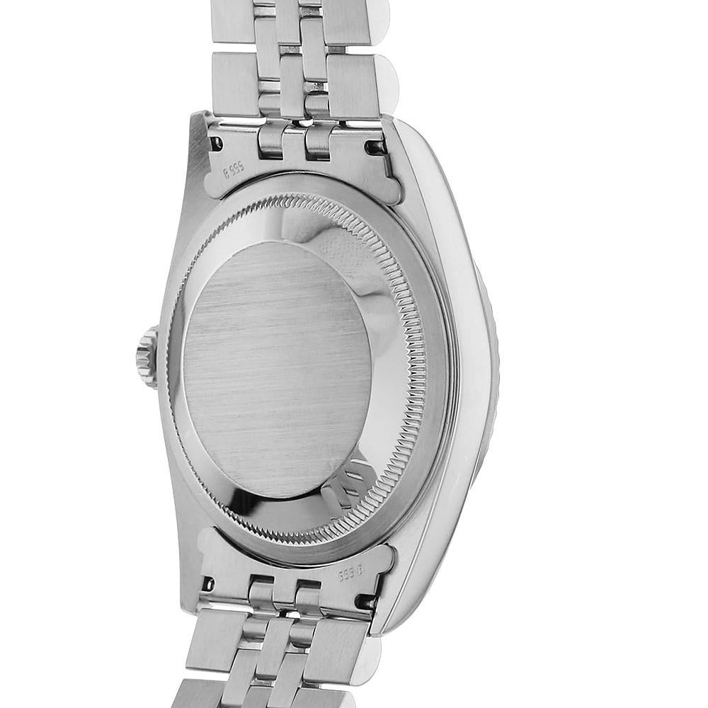 Round Cut Rolex Datejust 16234G K No. Men's 10P Diamond Silver Dial Jubilee Used Watch