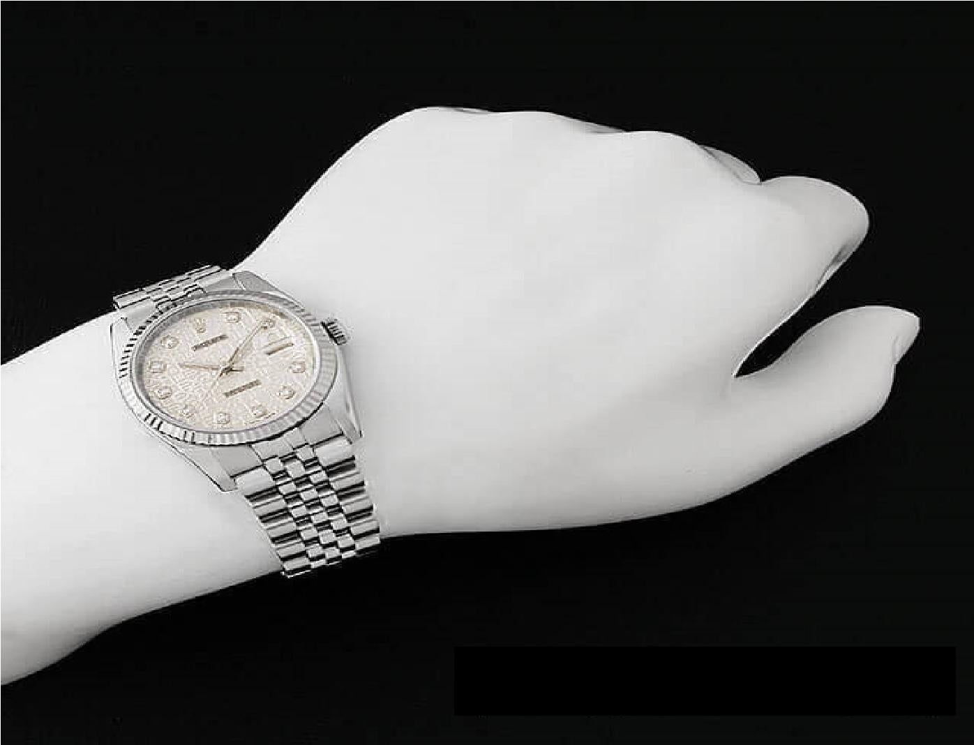 Rolex Datejust 16234G K No. Men's 10P Diamond Silver Dial Jubilee Used Watch 1