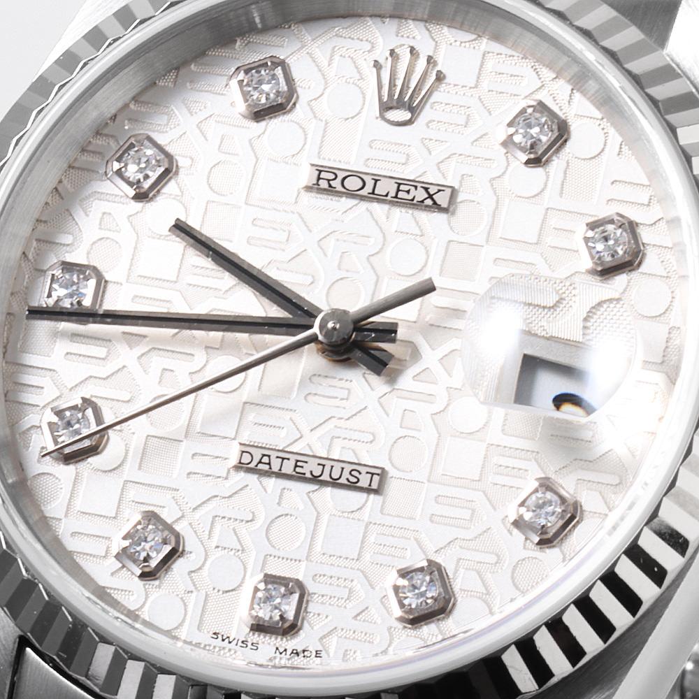 Rolex Datejust 16234G K No. Men's 10P Diamond Silver Dial Jubilee Used Watch 2