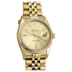 Rolex Datejust 16238 36mm 18K Yellow Gold Champagne Dial Jubilee Band Box Paper