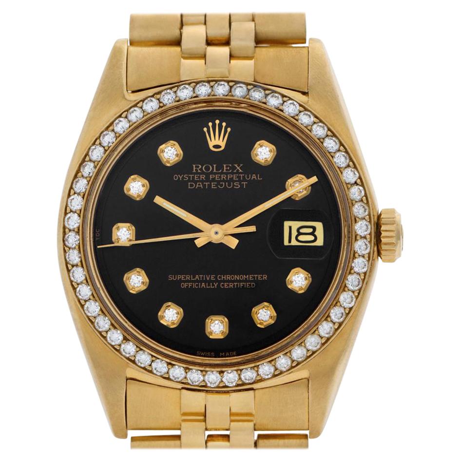 Rolex Datejust 1625 18 Karat Black Dial Automatic Watch