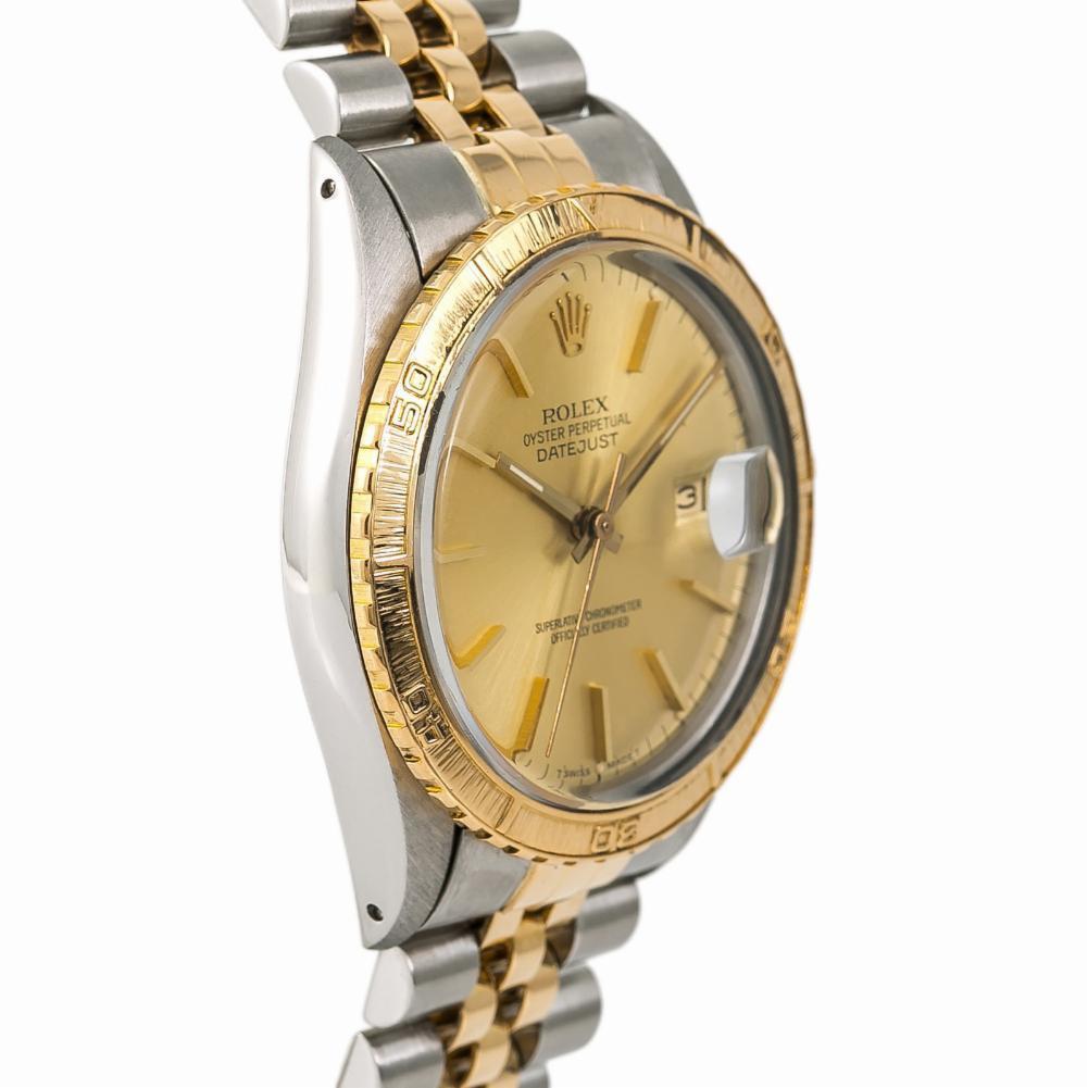 Rolex Datejust 16253, Gold Dial, Certified and Warranty In Good Condition For Sale In Miami, FL