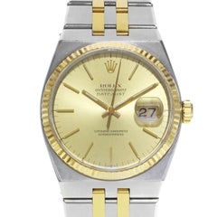 Rolex Datejust 17013 Steel 18K Yellow Gold Champagne Fluted Quartz Mens Watch