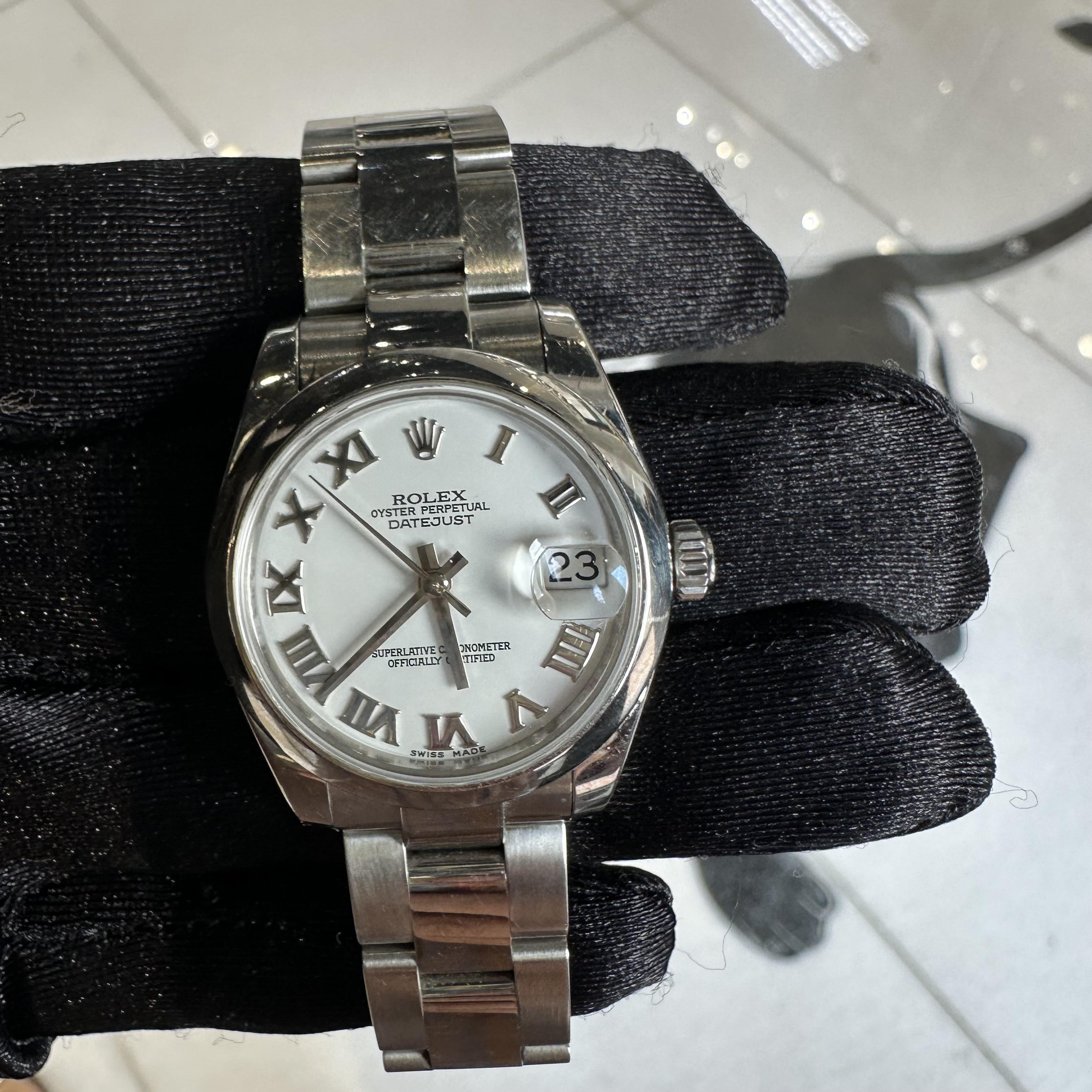 Rolex Datejust 178240 Steel White Roman Dial 31 mm Watch, 2015 For Sale 1