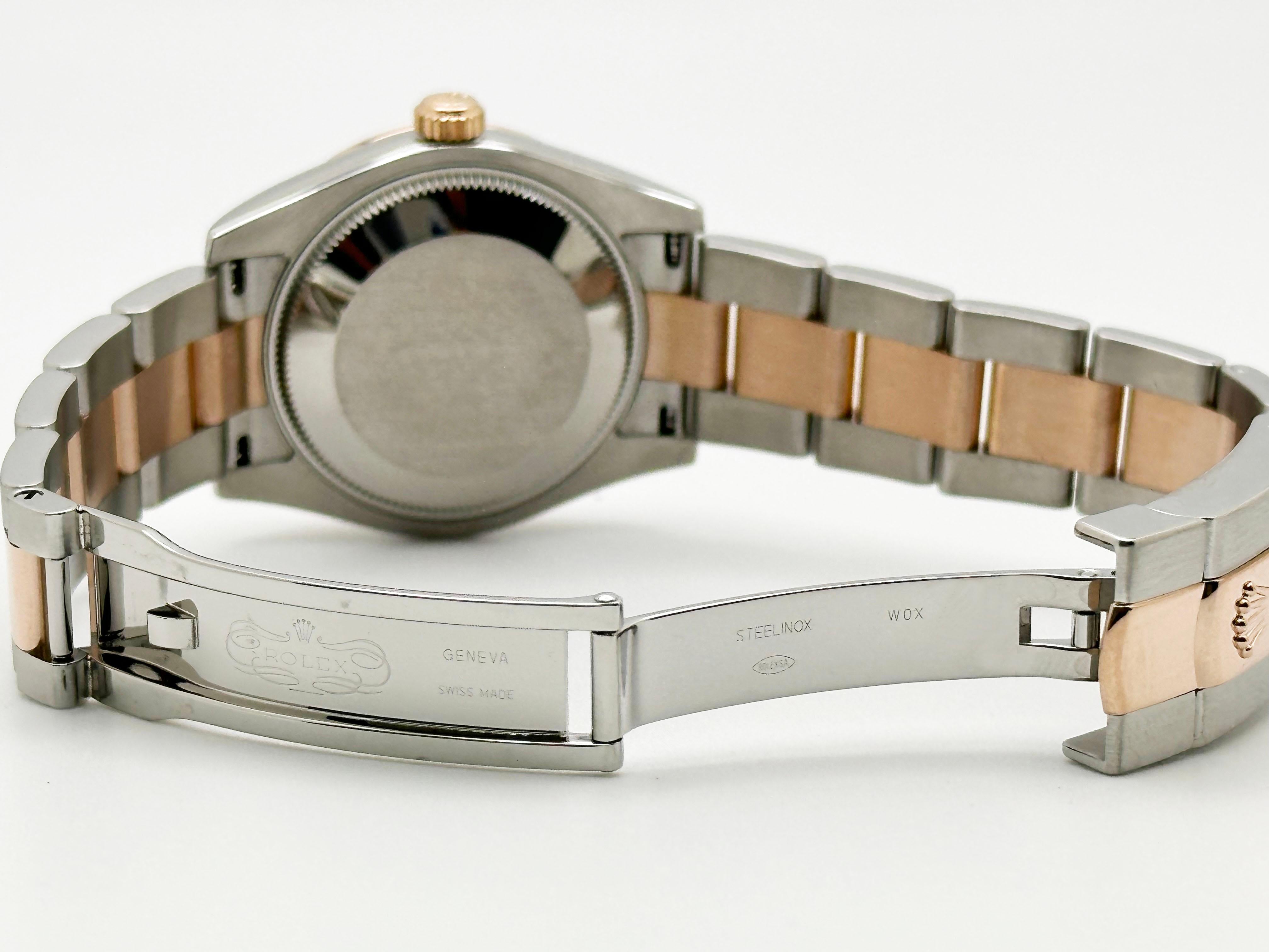 Rolex Datejust 178341 31mm Schokoladen-Diamant-Zifferblatt und Lünette 18K Roségold Stahlstahl im Angebot 2