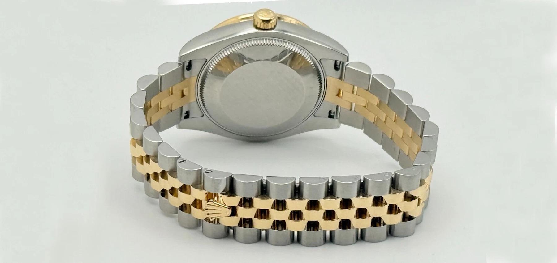 Rolex Montre Datejust 178383 Midsize 31mm avec lunette MOP et cadran en or 18K et diamants en vente 2