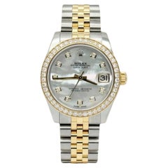 Rolex Datejust 178383 Midsize 31mm Bisel Diamante MOP Esfera Diamante Oro 18K Acero