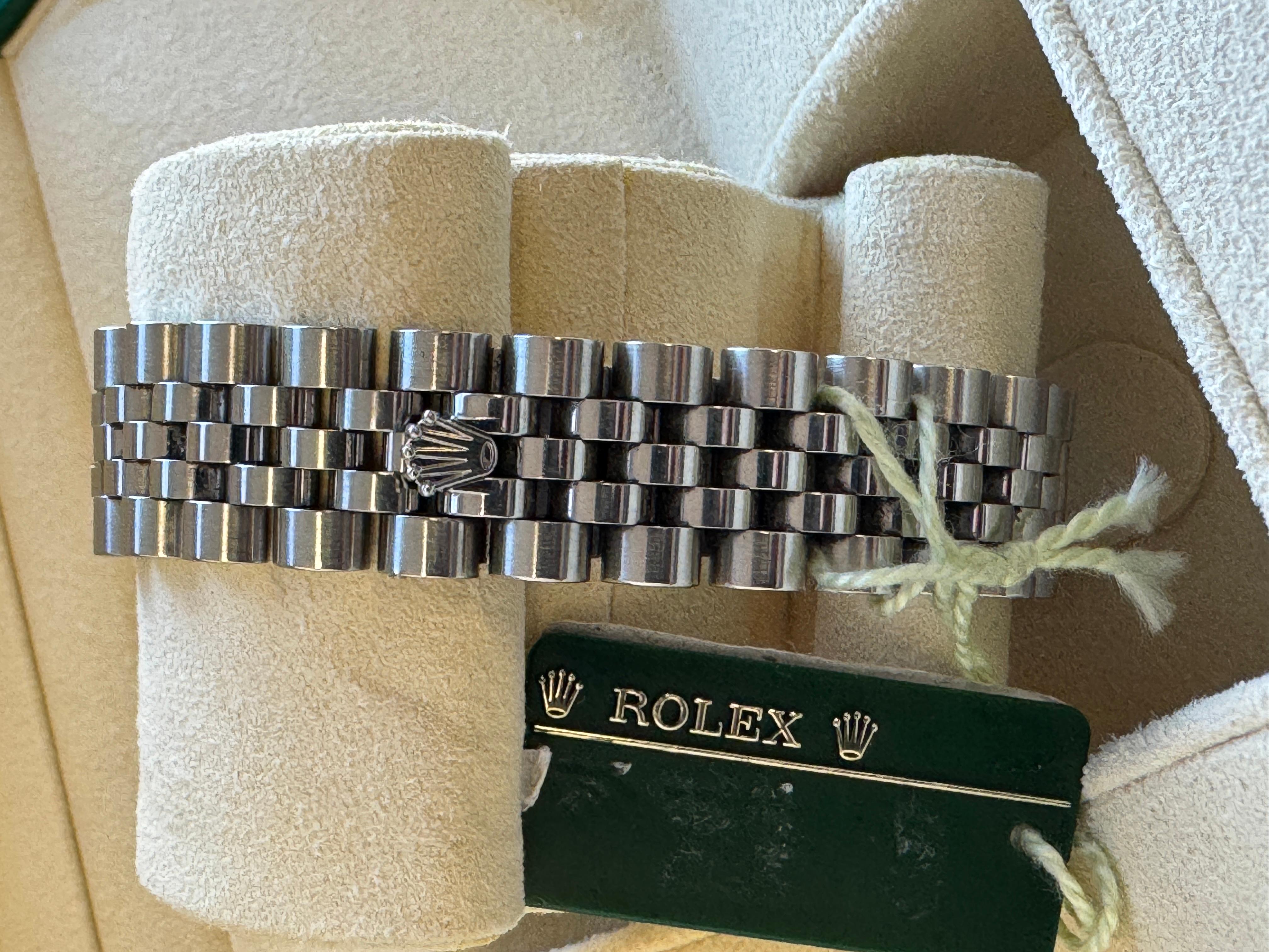 Rolex Date Just 178384 Tahitian MOP Diamant Zifferblatt Box & Papiere mit Zifferblatt im Angebot 5