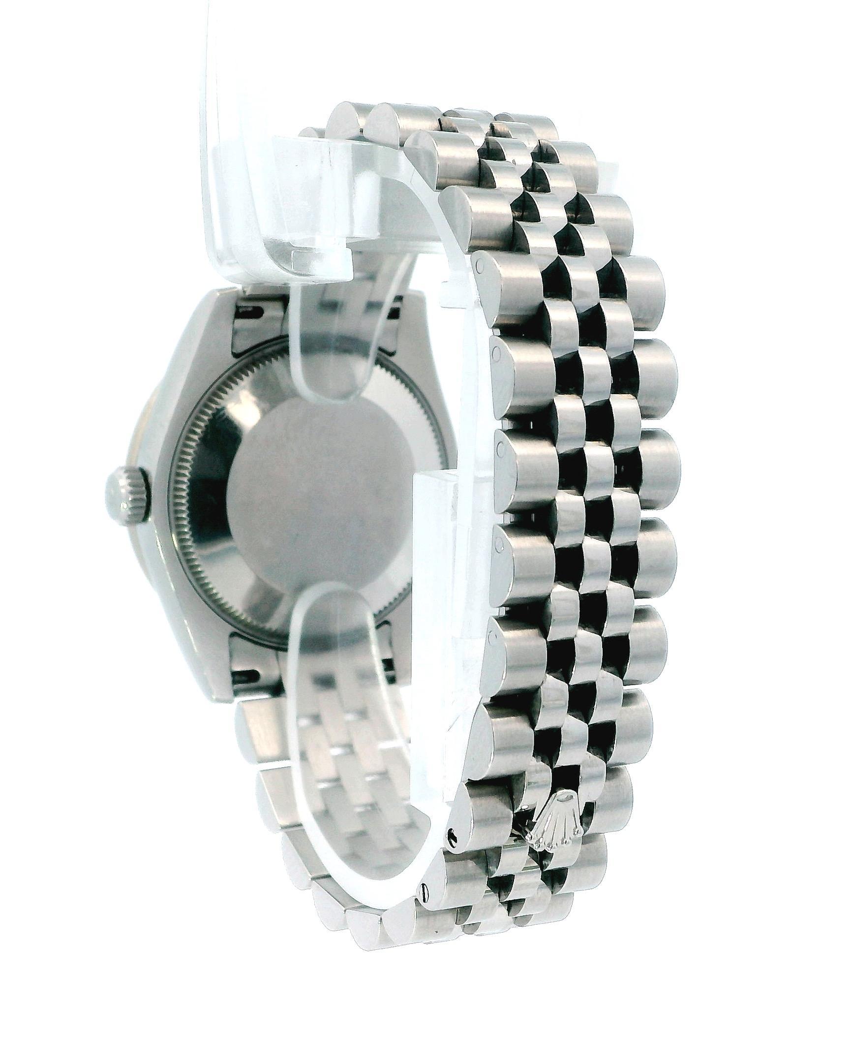 Rolex DateJust 178384 Tahitian MOP Diamond Dial Box & Papers For Sale 1