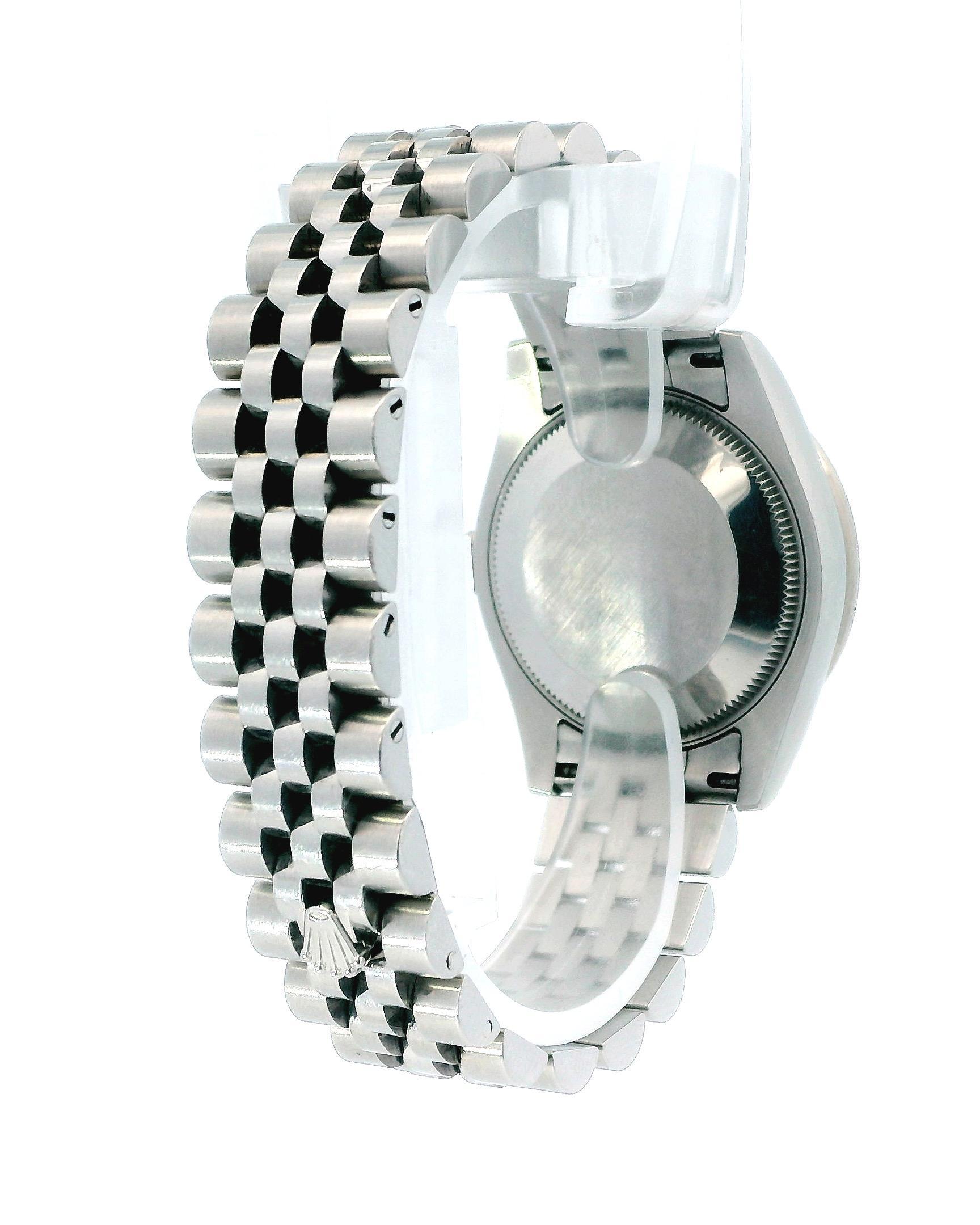 Rolex DateJust 178384 Tahitian MOP Diamond Dial Box & Papers For Sale 2