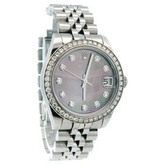 Rolex DateJust 178384 Tahitian MOP Diamond Dial Box & Papers