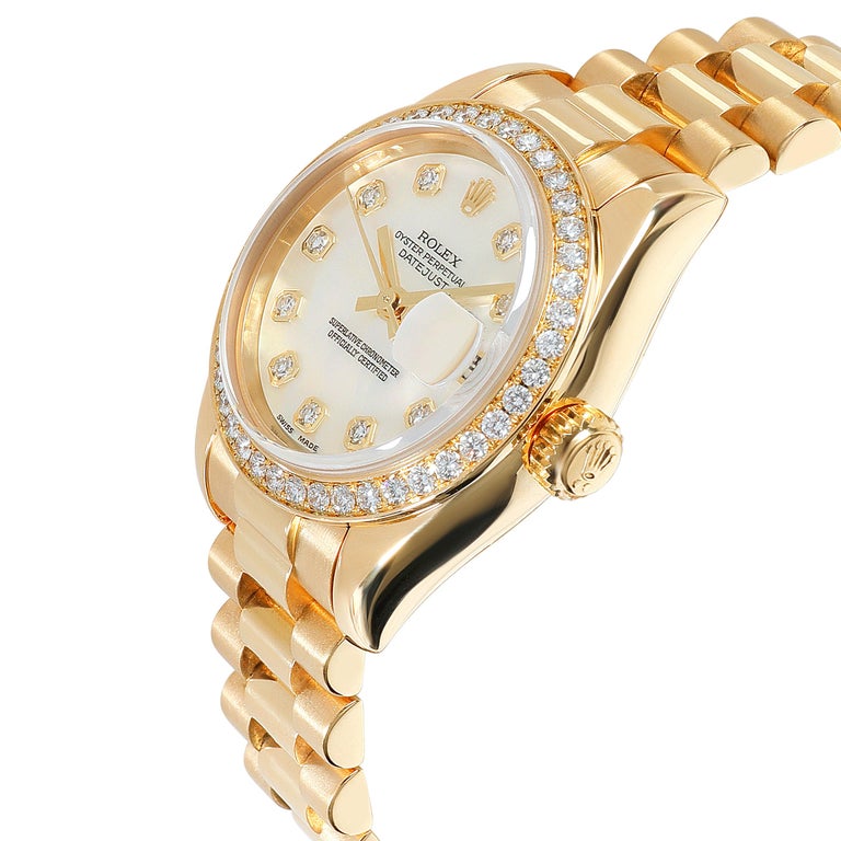 Rolex Datejust 179138 Women's Watch in 18kt Yellow Gold For Sale at 1stDibs