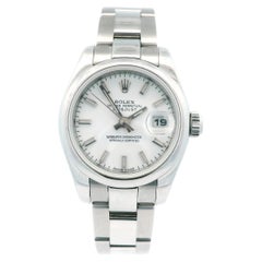 Rolex Montre Datejust 179160 en acier inoxydable avec cadran blanc pour femmes