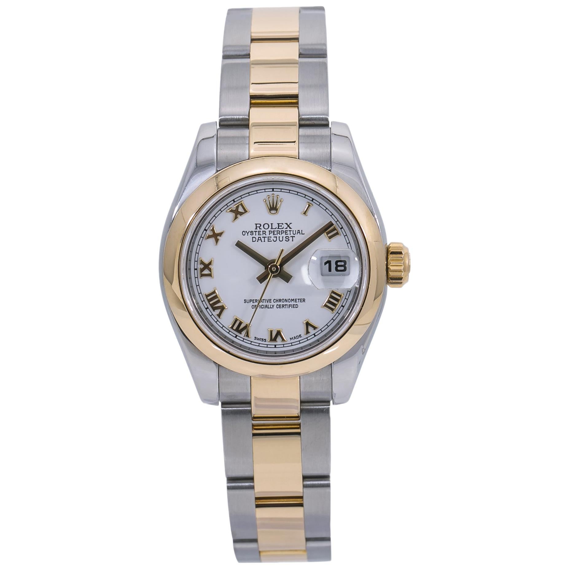 Rolex Datejust 179163 Ladies Automatic Watch Oyster Bracelet 18 Karat Two-Tone For Sale