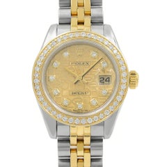 Rolex Datejust 179173 Champagne Jubilee Diamond Dial Steel 18K Gold Ladies Watch