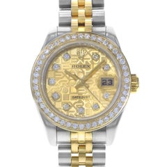 Rolex Datejust 179173 Champagne Jubilee Diamond Dial Steel 18K Gold Ladies Watch