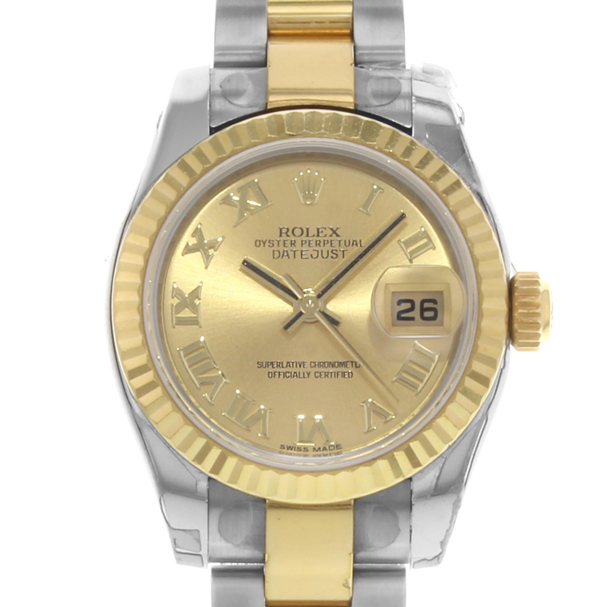 Rolex Datejust 179173 Roman Dial Steel & 18K Yellow Gold Automatic Ladies Watch