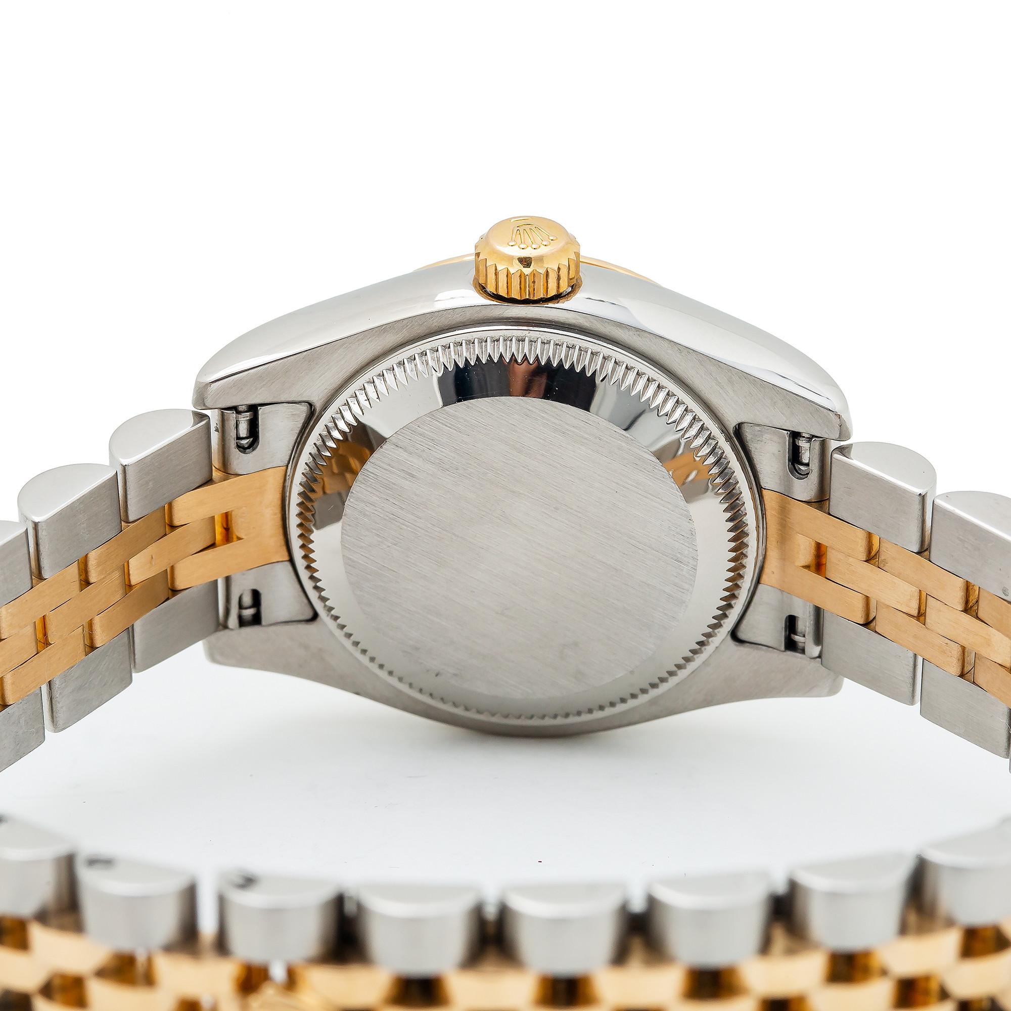 Modern Rolex Datejust 179173 Lady MOP Factory Dial 18 Karat Two-Tone Box and Paper