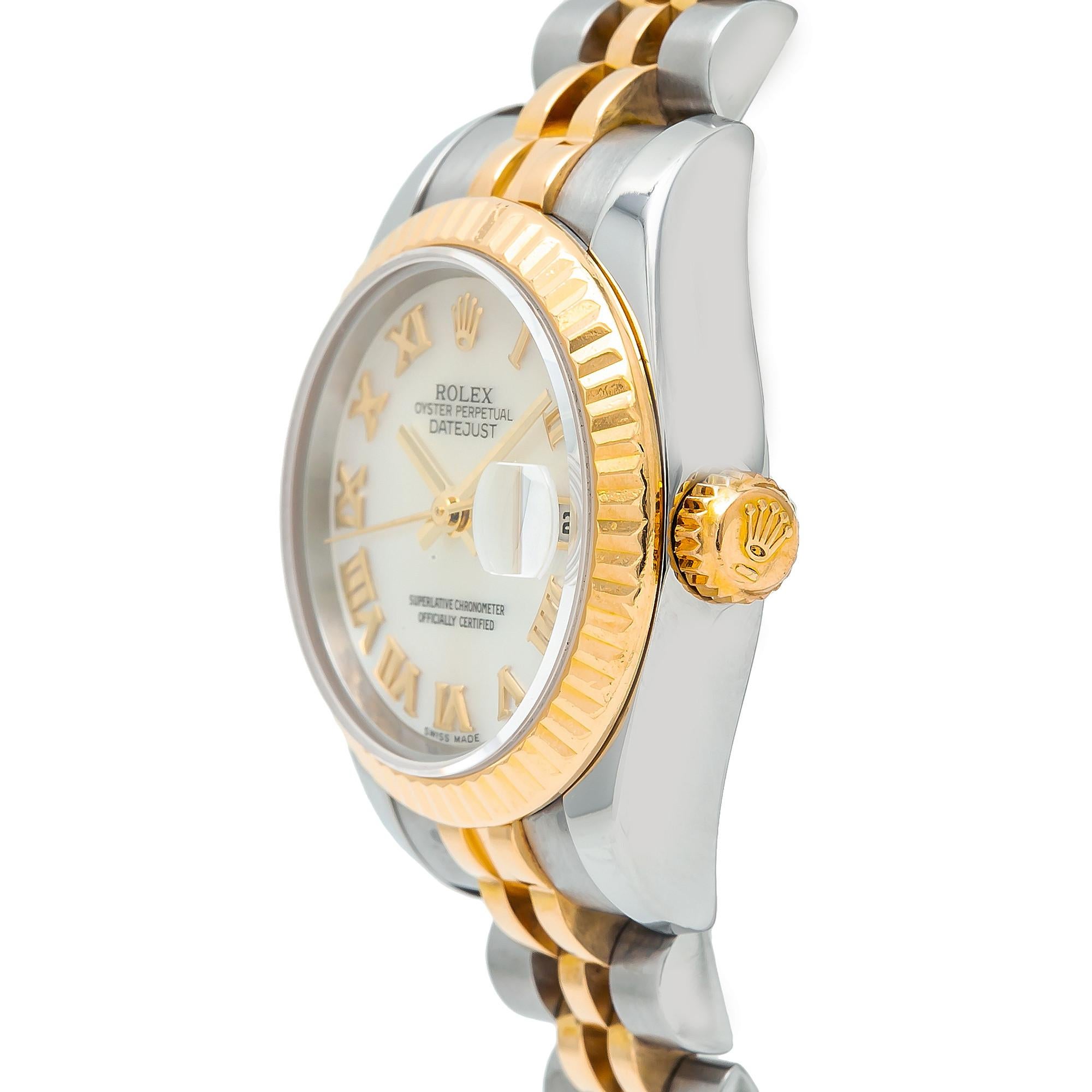 Modern Rolex Datejust 179173 MOP Roman Women's Automatic Watch 18K Two-Tone Papers