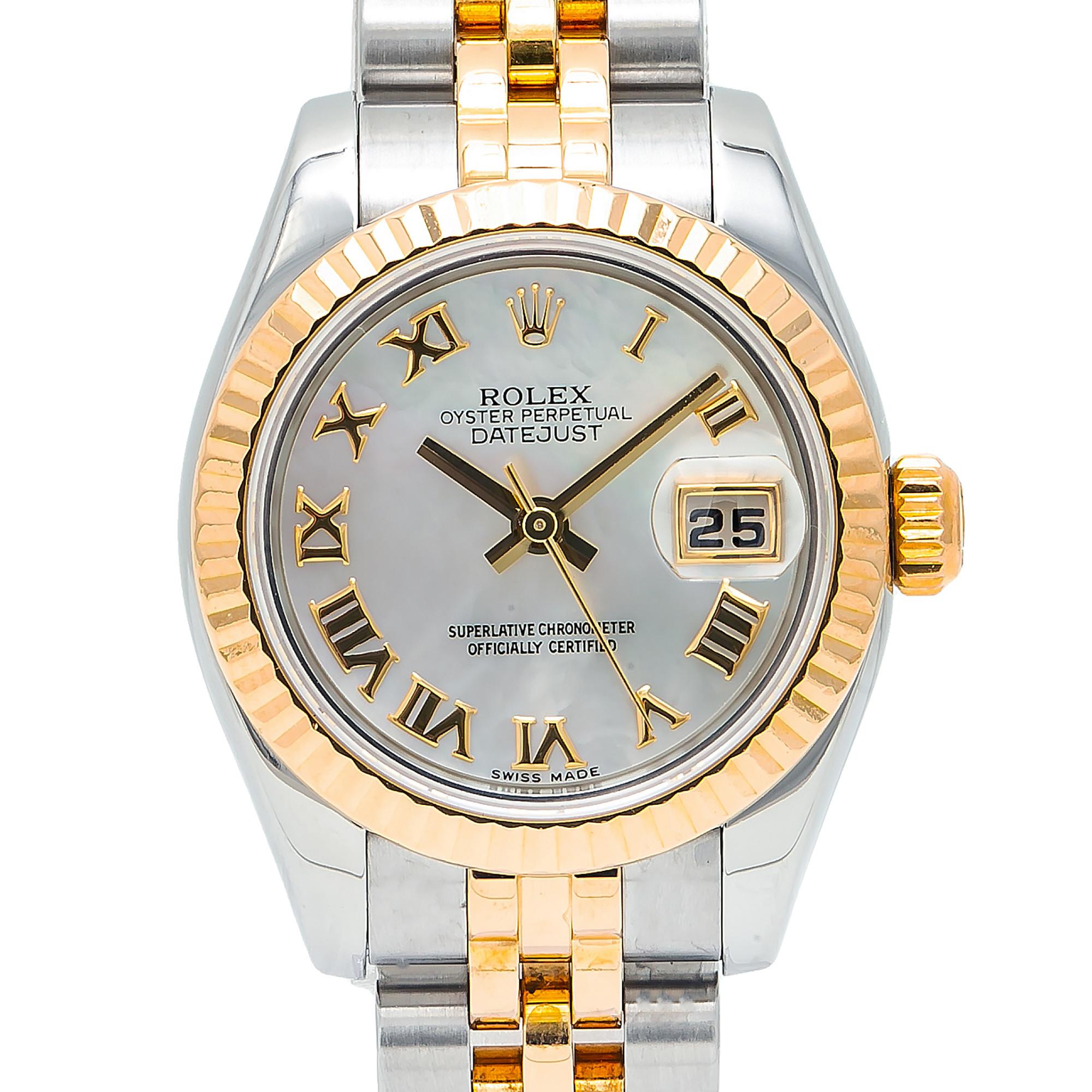 Rolex Datejust 179173 MOP Roman Women's Automatic Watch 18K Two-Tone Papers 1