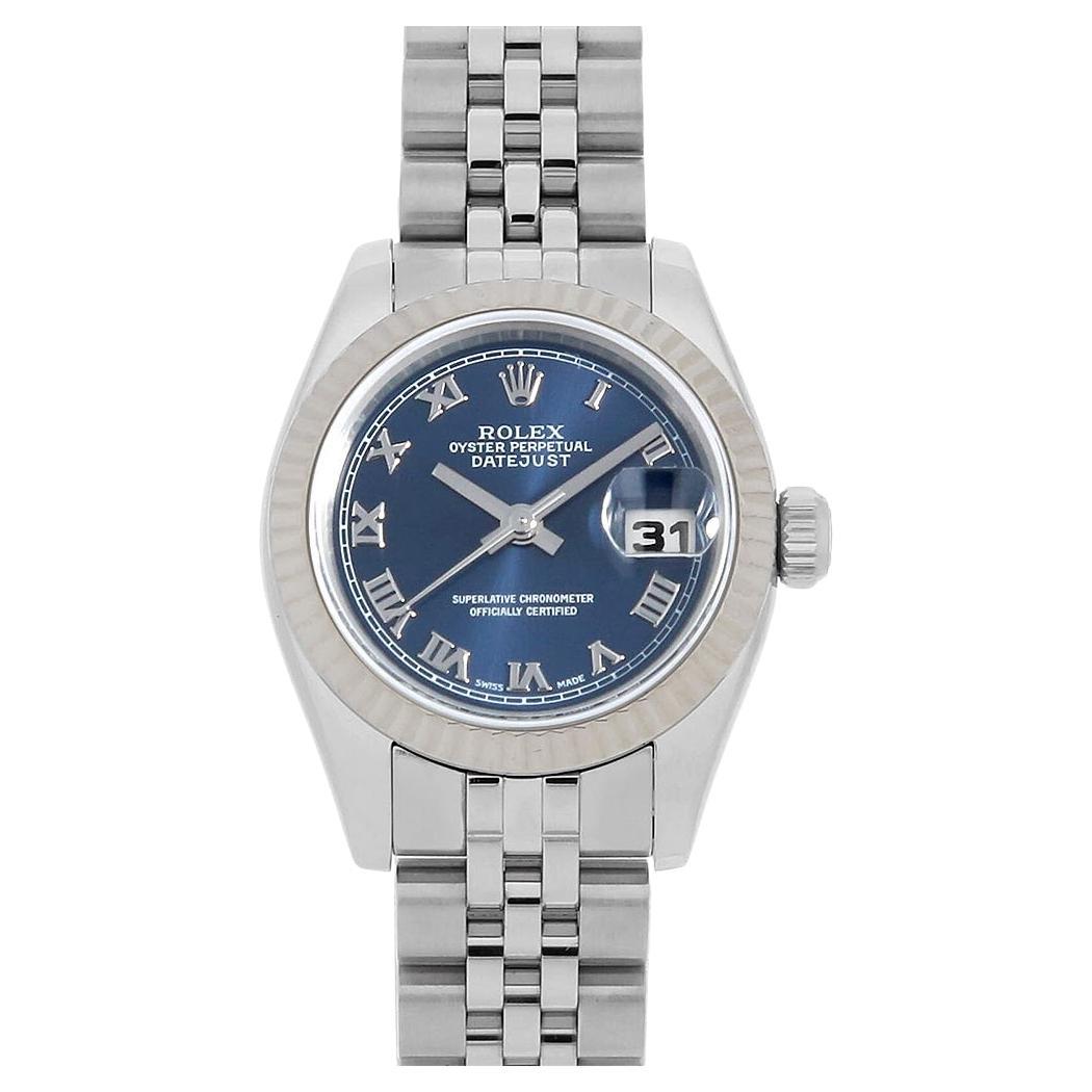 Rolex Datejust 179174 Blue Roman Dial, D-Series, Pre-Owned Ladies' Watch
