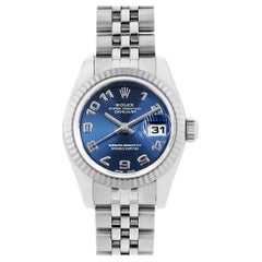 Rolex Datejust 179174 D-Series, Blue Concentric, Arabic, Used Women's Watch
