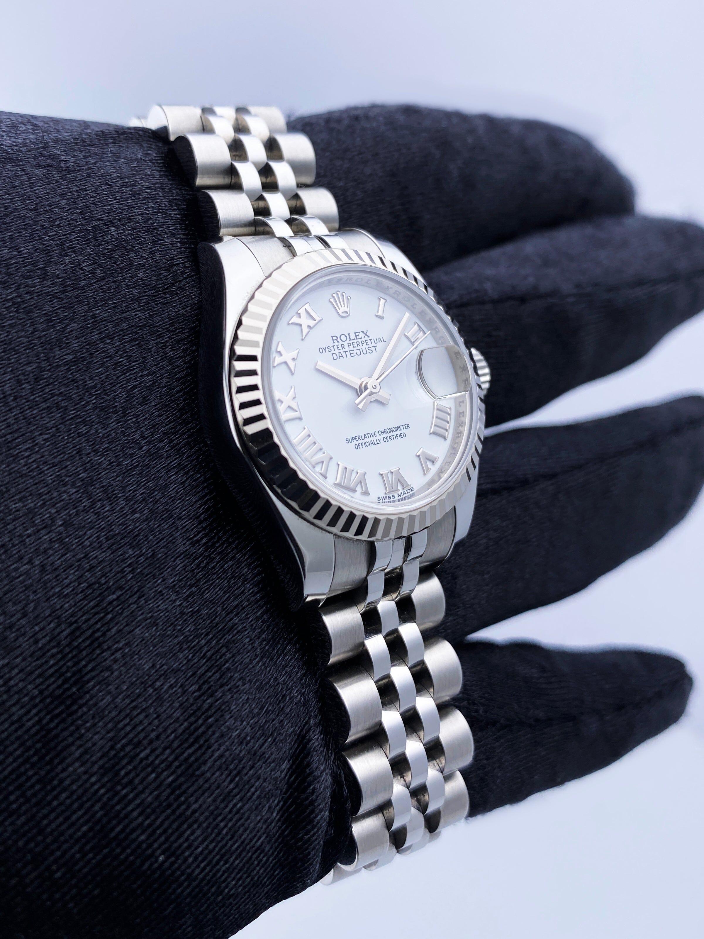 Rolex Datejust 179174 White Dial Ladies Watch at 1stDibs