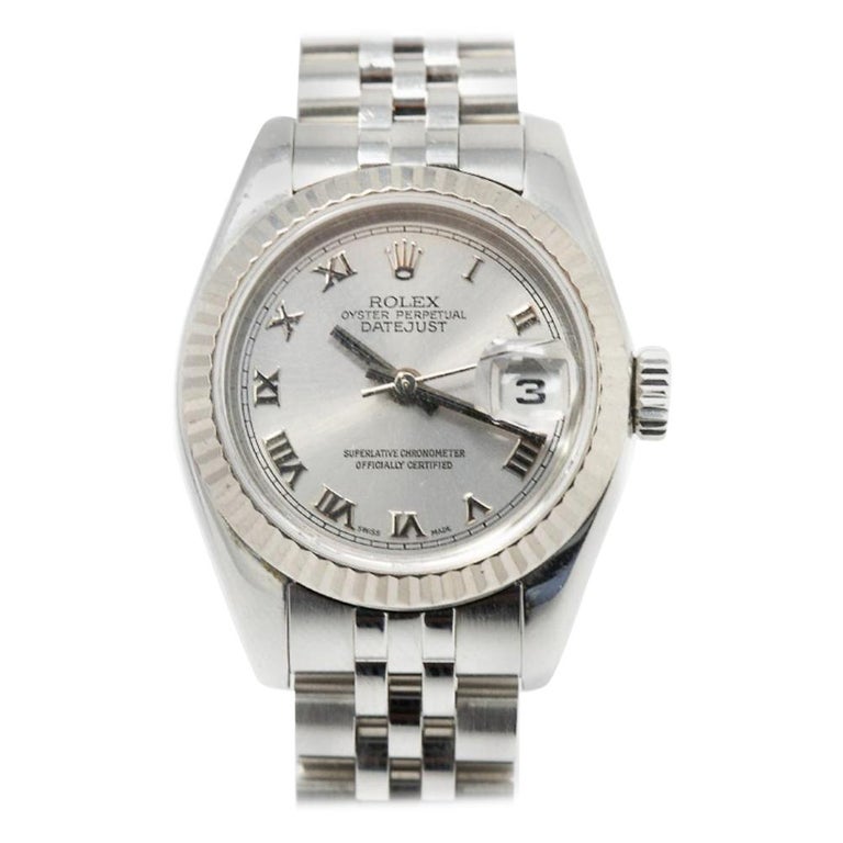 Rolex Datejust 179174 With 6.5 in. Band and Silver Dial For Sale at 1stdibs