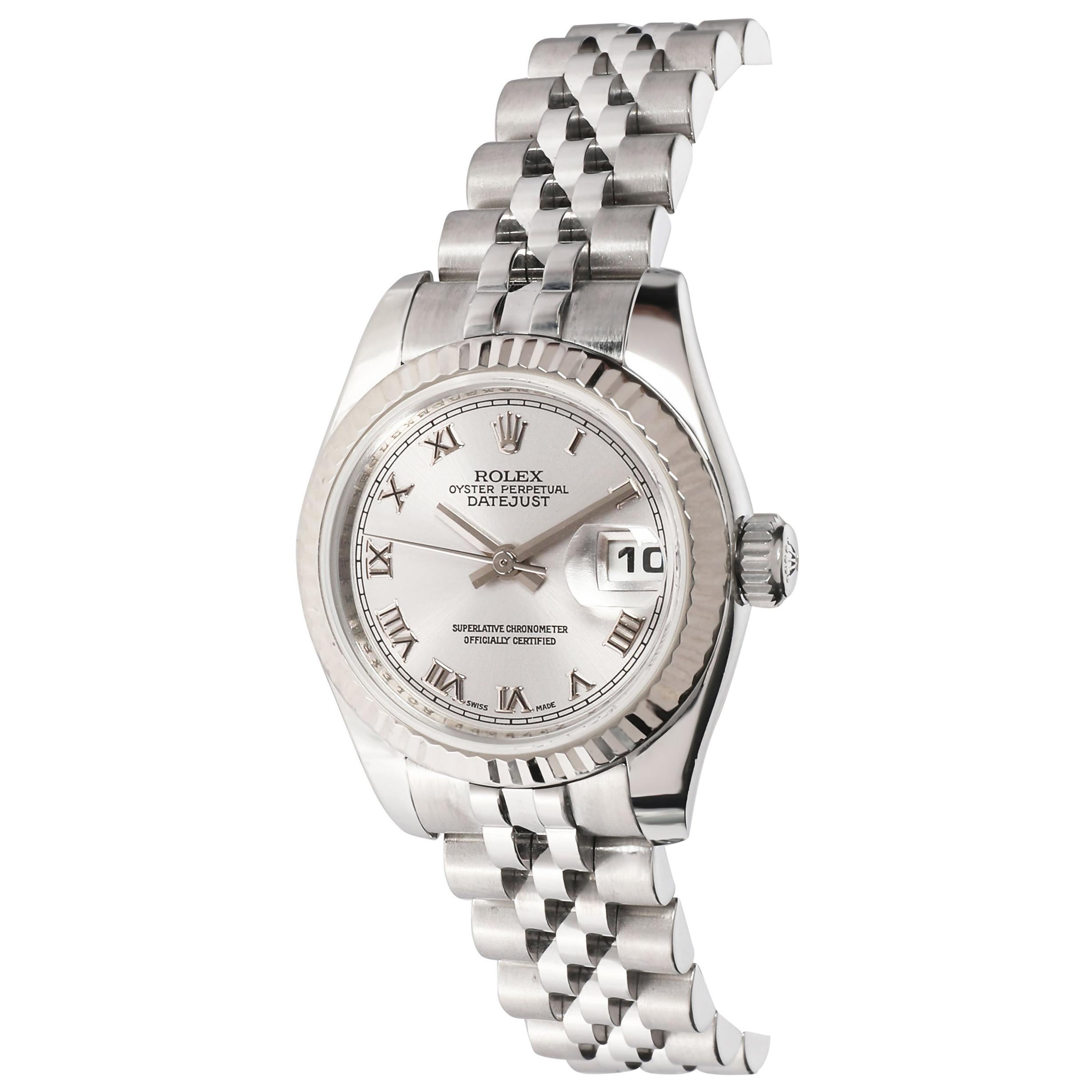 Rolex Datejust 179174 Women's Watch in 18 Karat Stainless Steel/White Gold