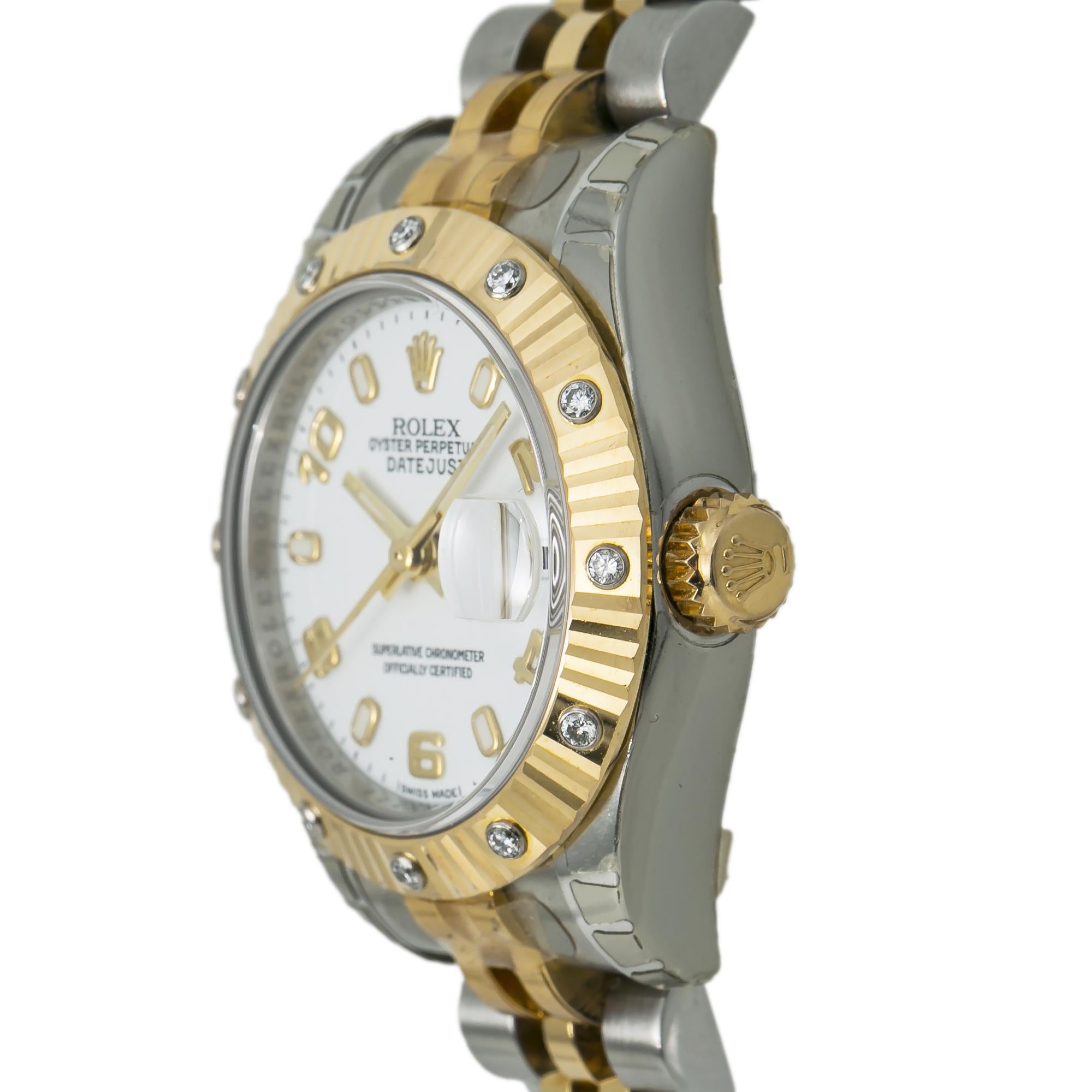 Contemporary Rolex Datejust 179313 Automatic Watch W/Papers 18K Two-Tone Diamond Bezel For Sale