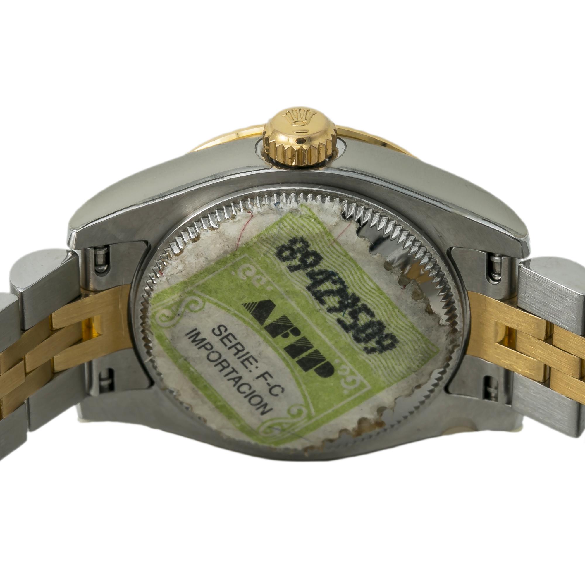 Women's Rolex Datejust 179313 Automatic Watch W/Papers 18K Two-Tone Diamond Bezel For Sale