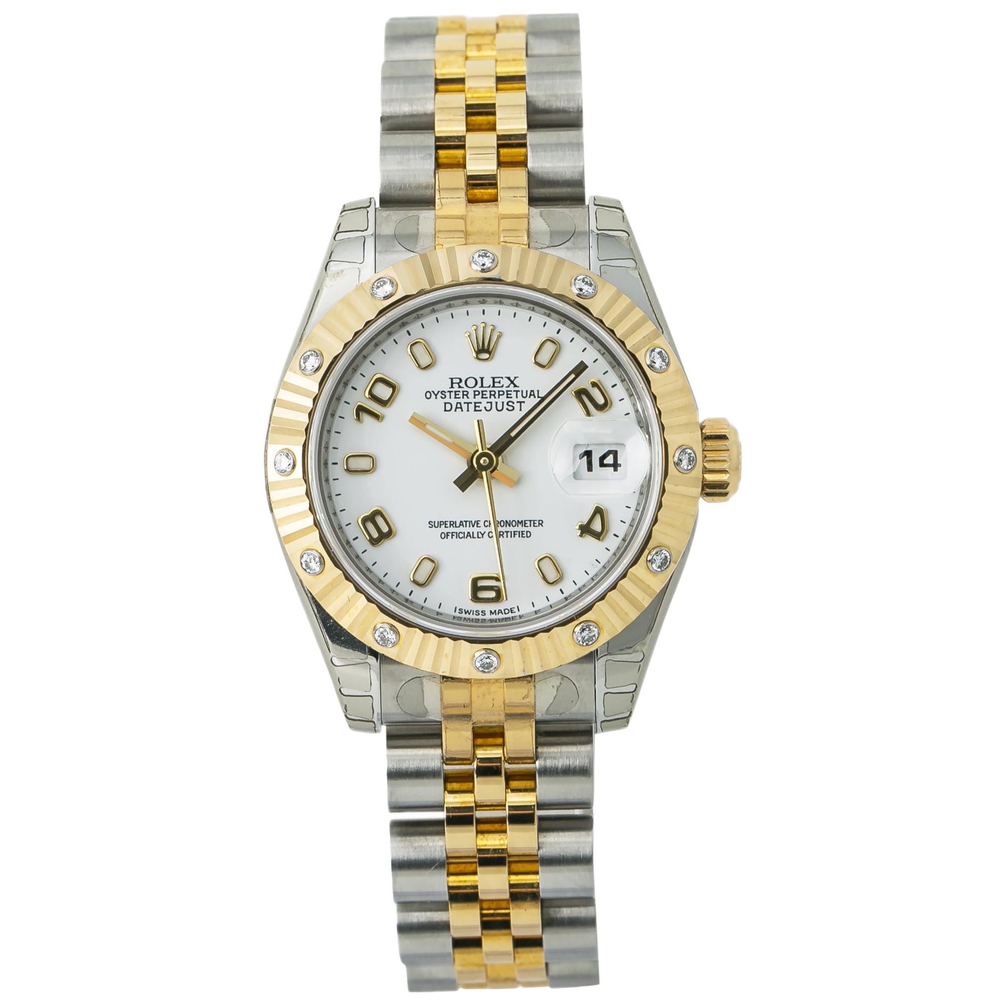 Rolex Datejust 179313 Automatic Watch W/Papers 18K Two-Tone Diamond Bezel For Sale