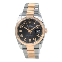 Rolex Datejust 18 Karat Rose Gold & Stainless Steel Men's Watch Automatic 116201