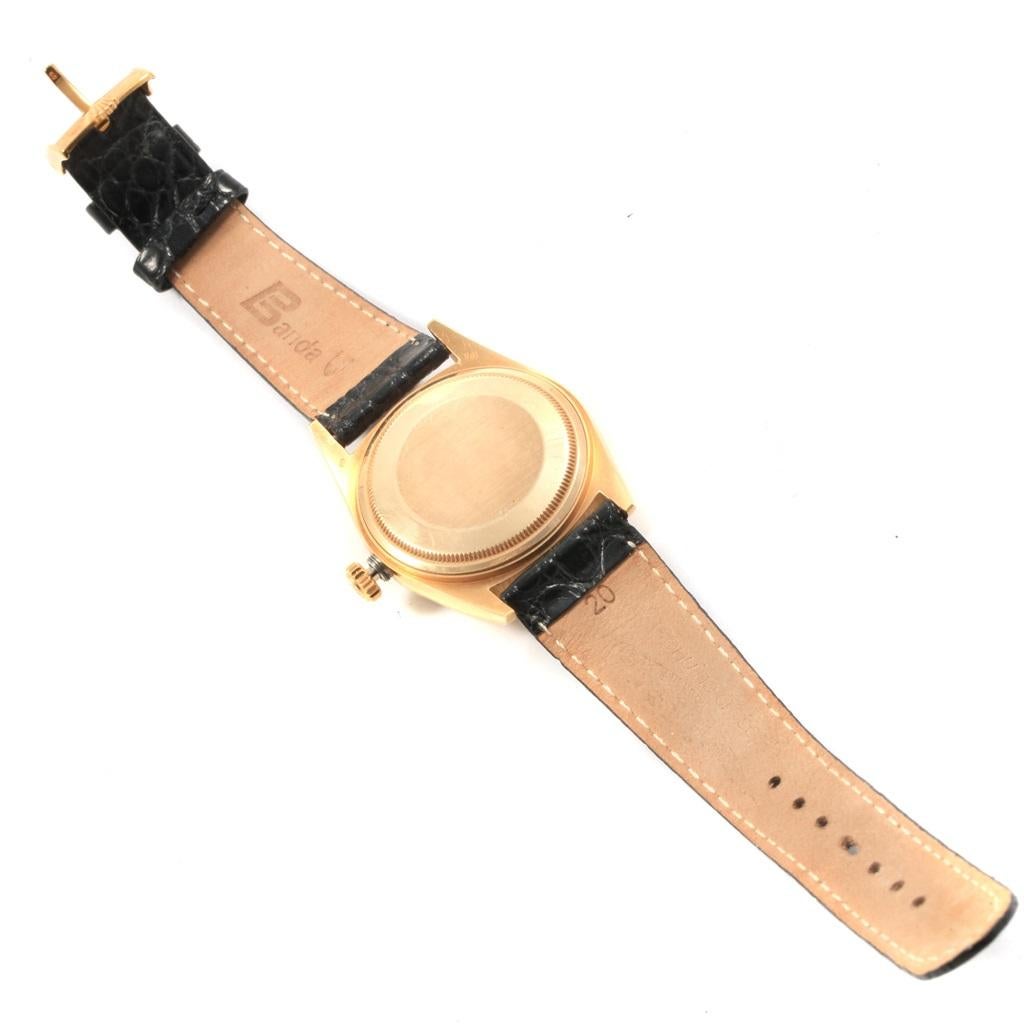 Rolex Datejust 18 Karat Yellow Gold Onyx Dial Vintage Men's Watch 16018 7
