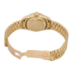 Rolex Datejust 18K Gold Bark Bezel and Bracelet White Dial Ladies Watch 69278