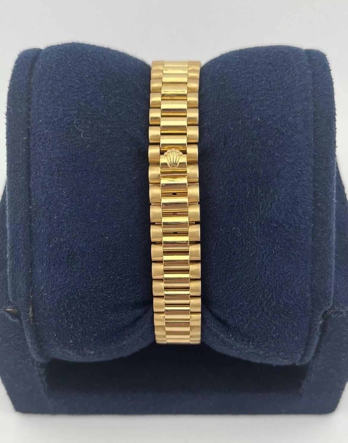 Rolex Datejust 18K Gold President 69138 Diamond Bezel MOP Dial Ladies 26mm Watch For Sale 3