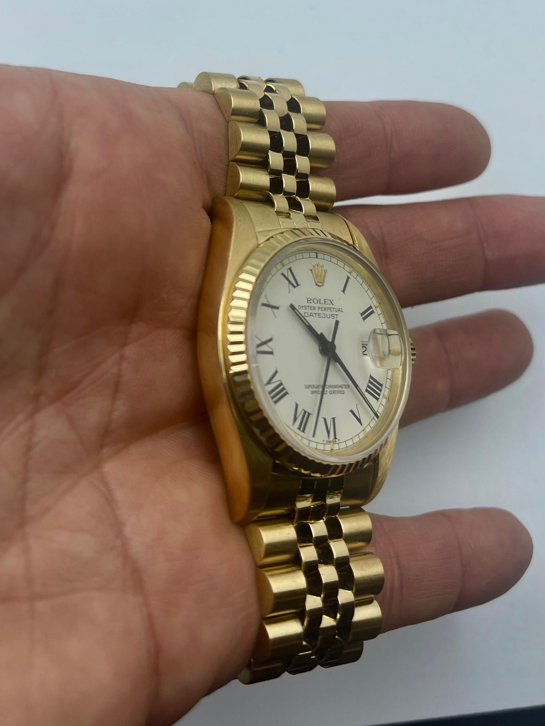 Rolex Datejust 18k Gold Reference 16018 Watch 3
