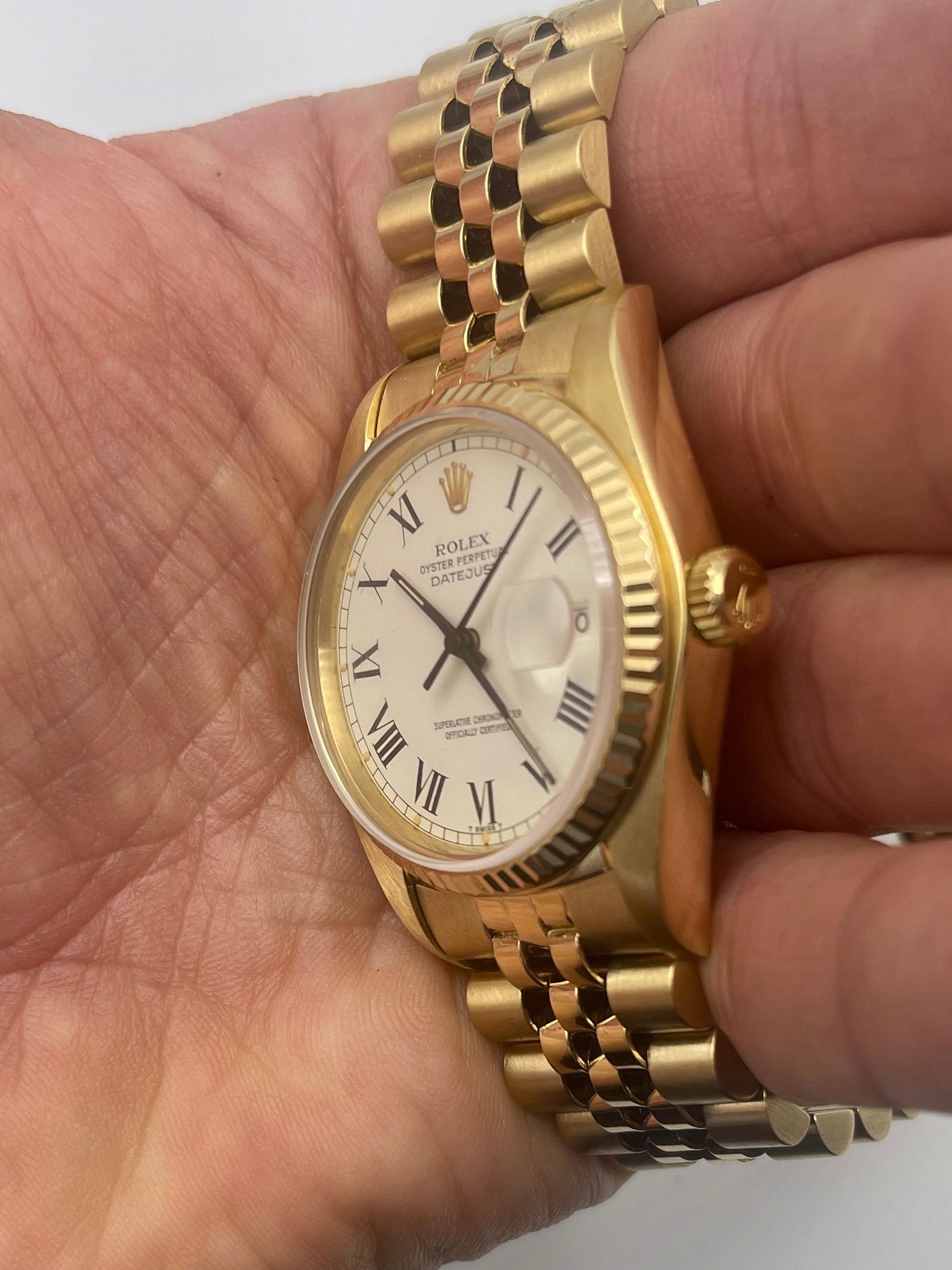 Rolex Datejust 18k Gold Reference 16018 Watch 4