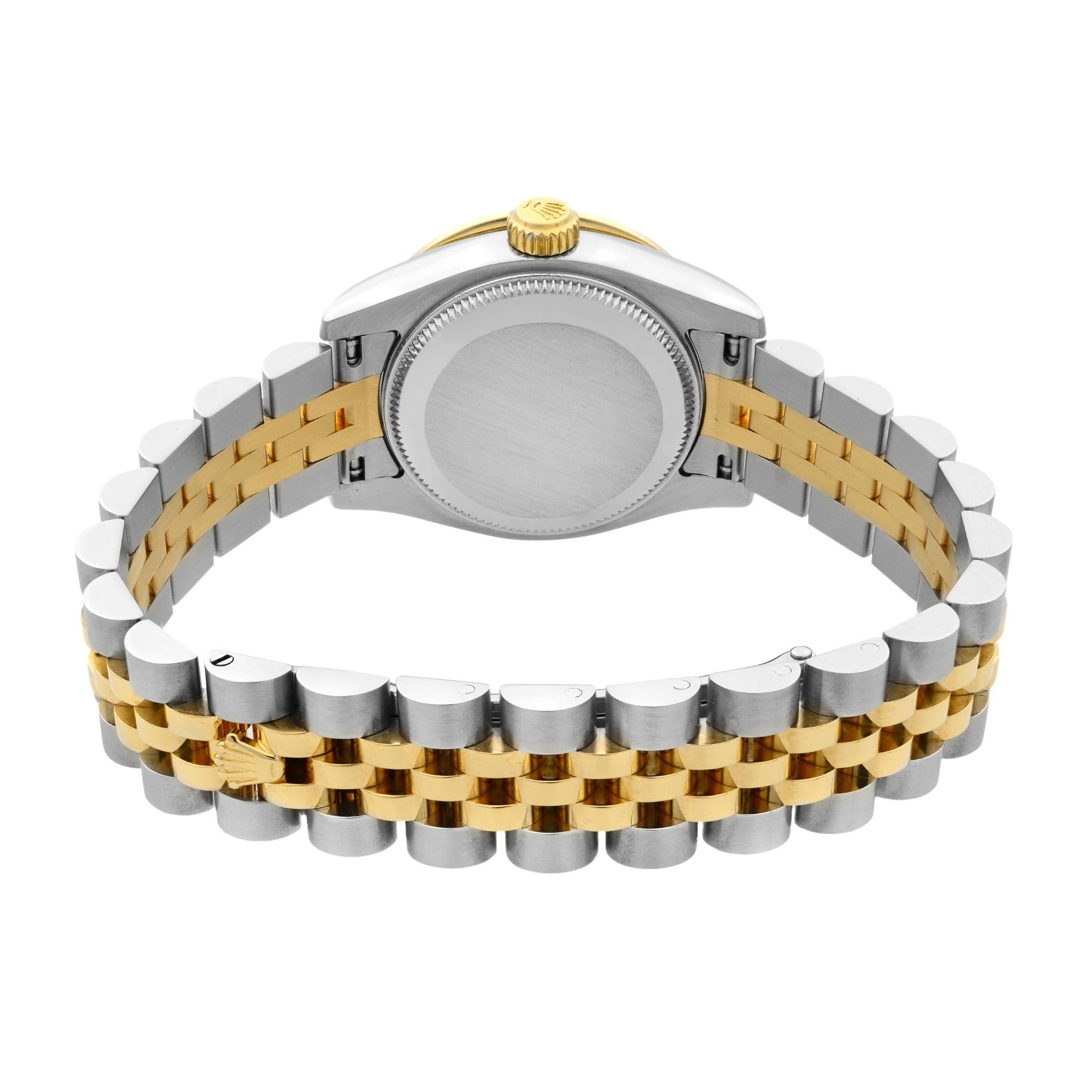 Rolex Datejust 18K Gold Steel Diamond Slate Dial Automatic Ladies Watch 179173 4