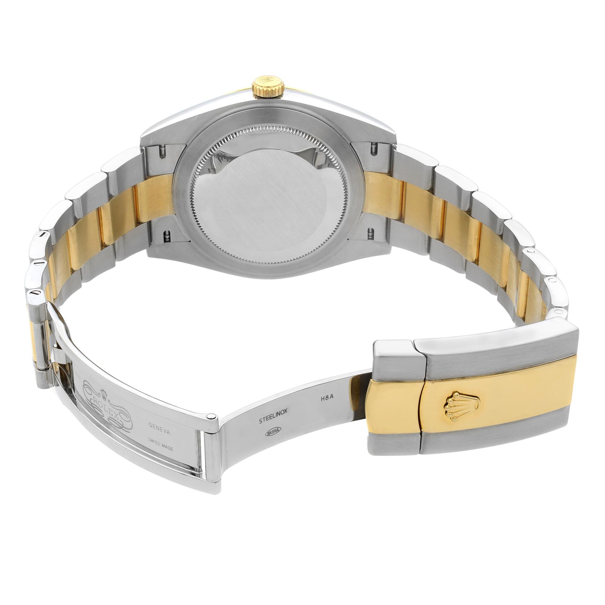 Men's Rolex Datejust 18K Gold Steel Wimbledon Grey Dial Mens Watch 126303GYRO